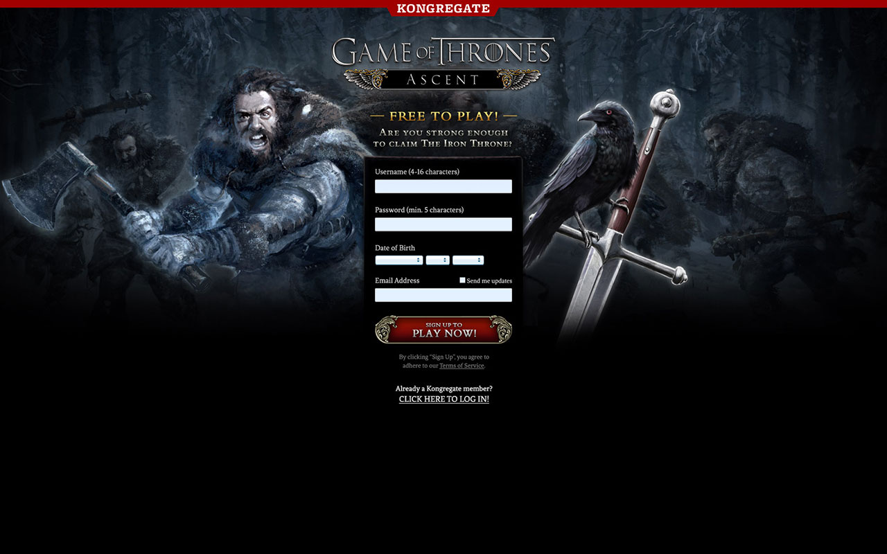 Game of Thrones Ascent landing page