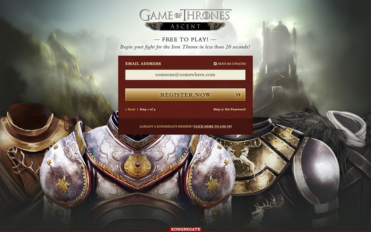 Game of Thrones Ascent landing page